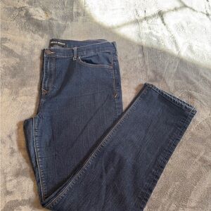 Express Women’s Straight Leg Jeans in Dark Blue Denim